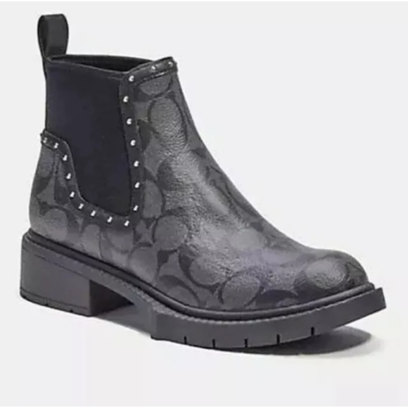 Coach Lory Signature Bootie Grey Black NWB MSRP: $250.00. - Picture 1 of 13